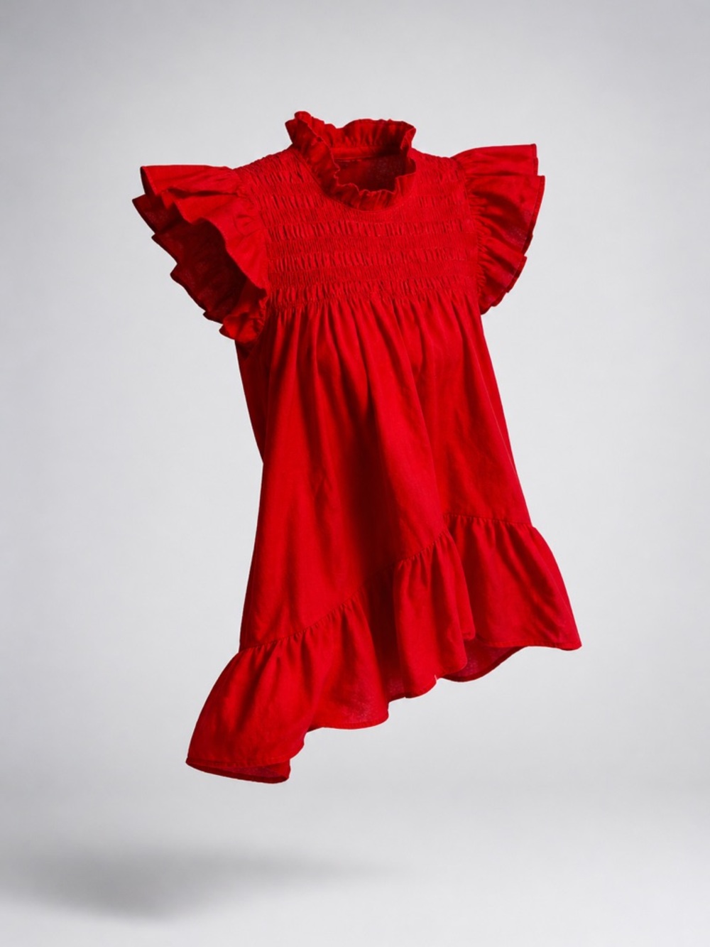 EUC Red Ruffled Dress Sz S By Love The Label check video at end